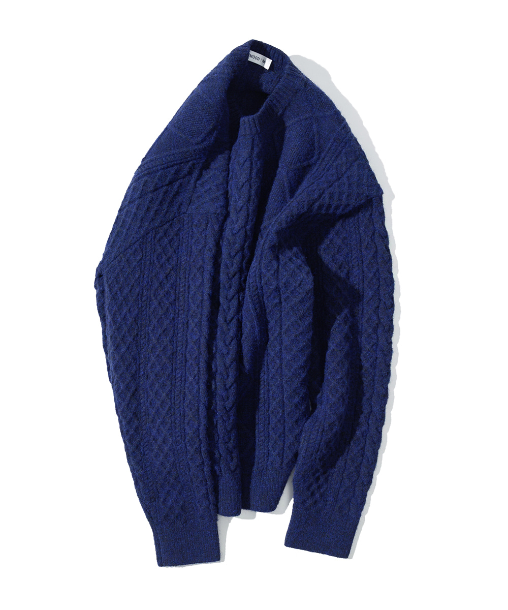 Winter Fisherman Cable Knit_Navy Blue
