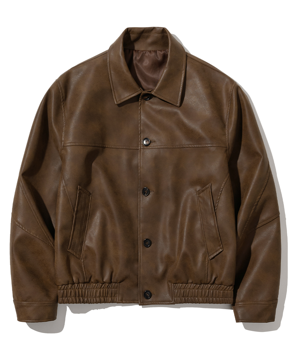 Eco Wave Leather Jacket_Brown