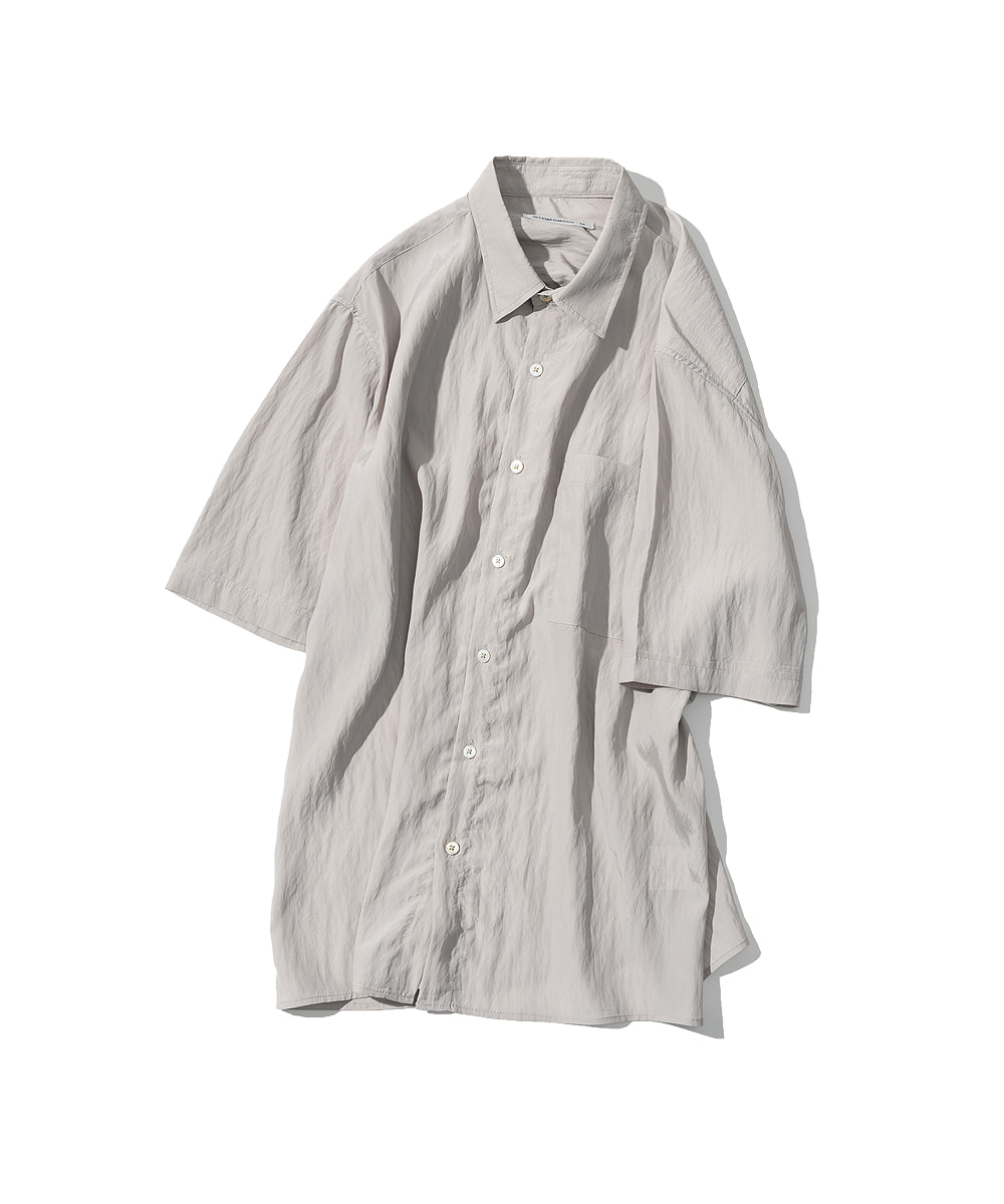 ● 50%) Shine Viscose Half Sleeve Shirt_Silver Gray