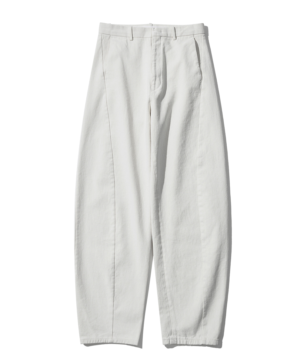 [3.9 예약배송]Curved Wide Denim Pants_Cream