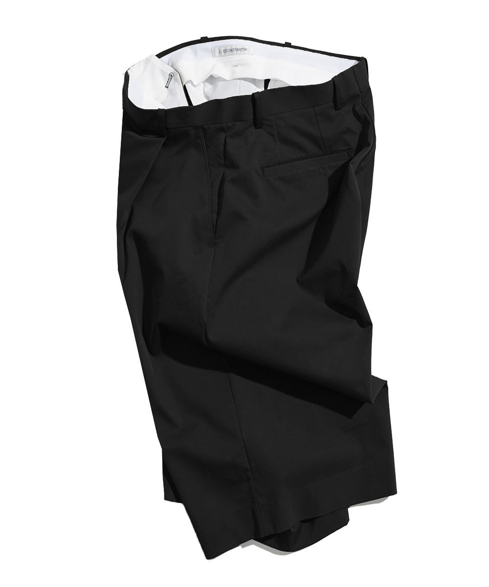 One Tuck Cotton Bermuda Pants_Black
