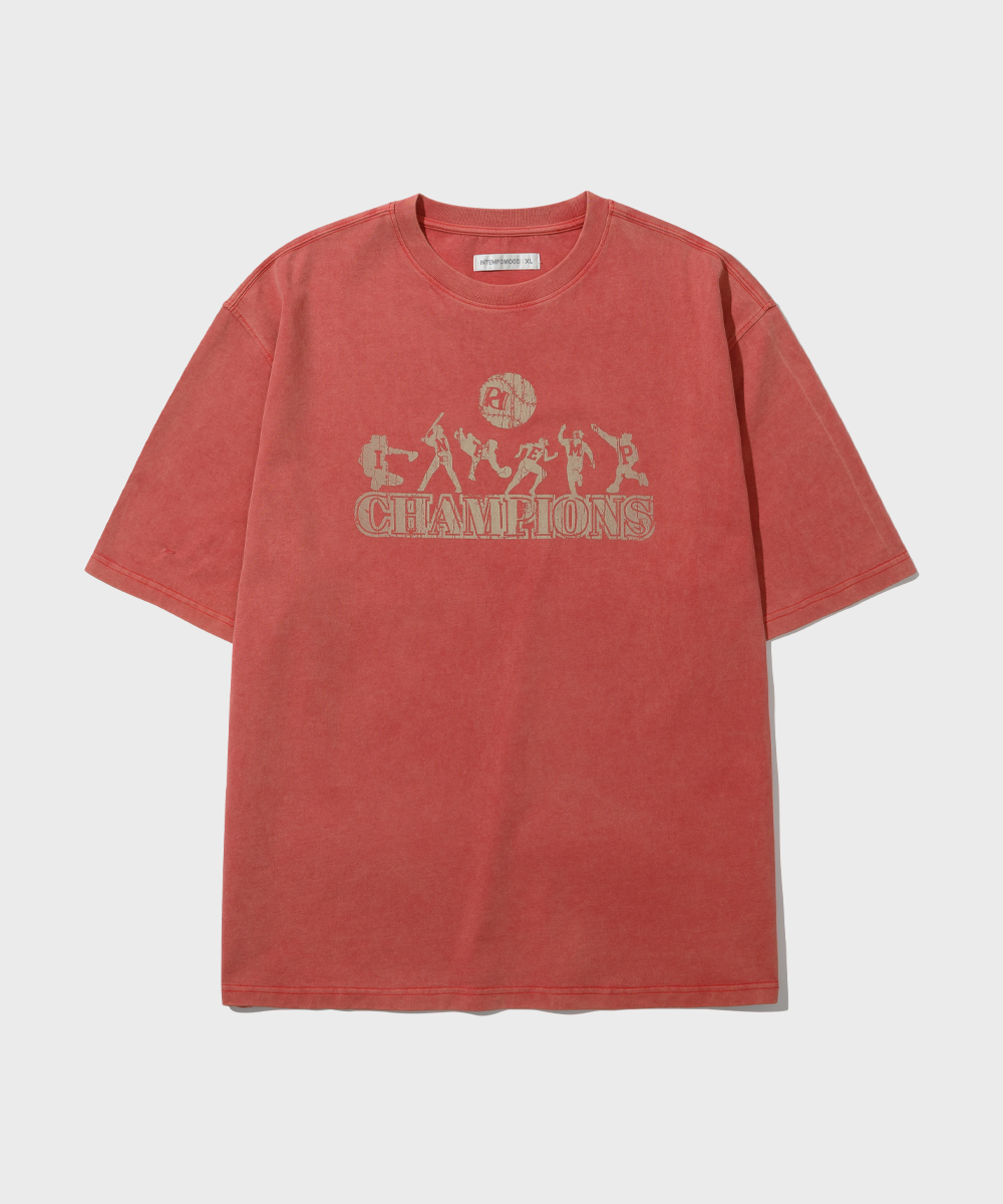 Baseball Game Short Sleeve_Coral Red