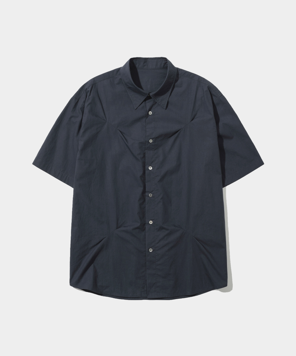 Fold Point Half Sleeve Shirt_Navy