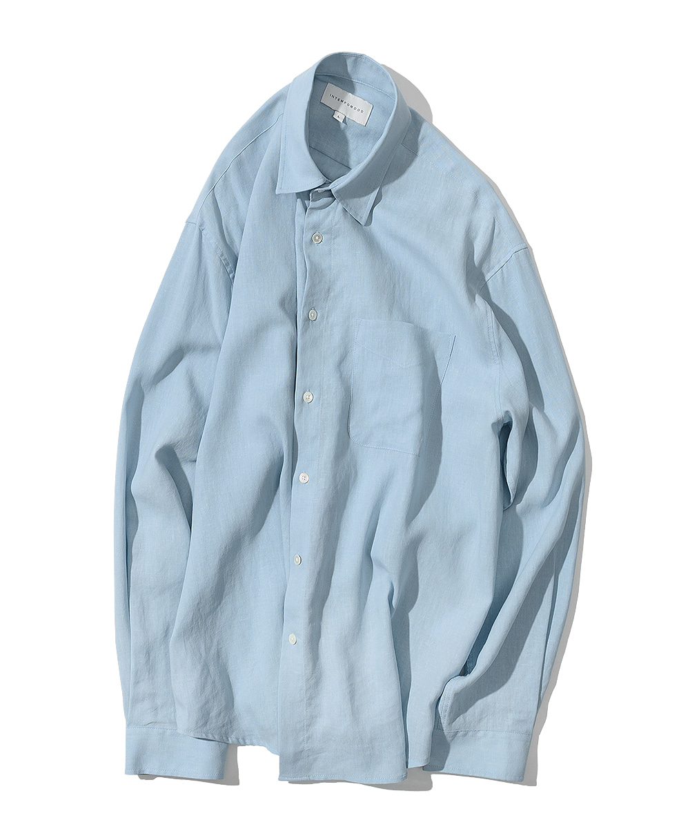 Tencel Linen Long-Sleeve Shirt_Sky Blue