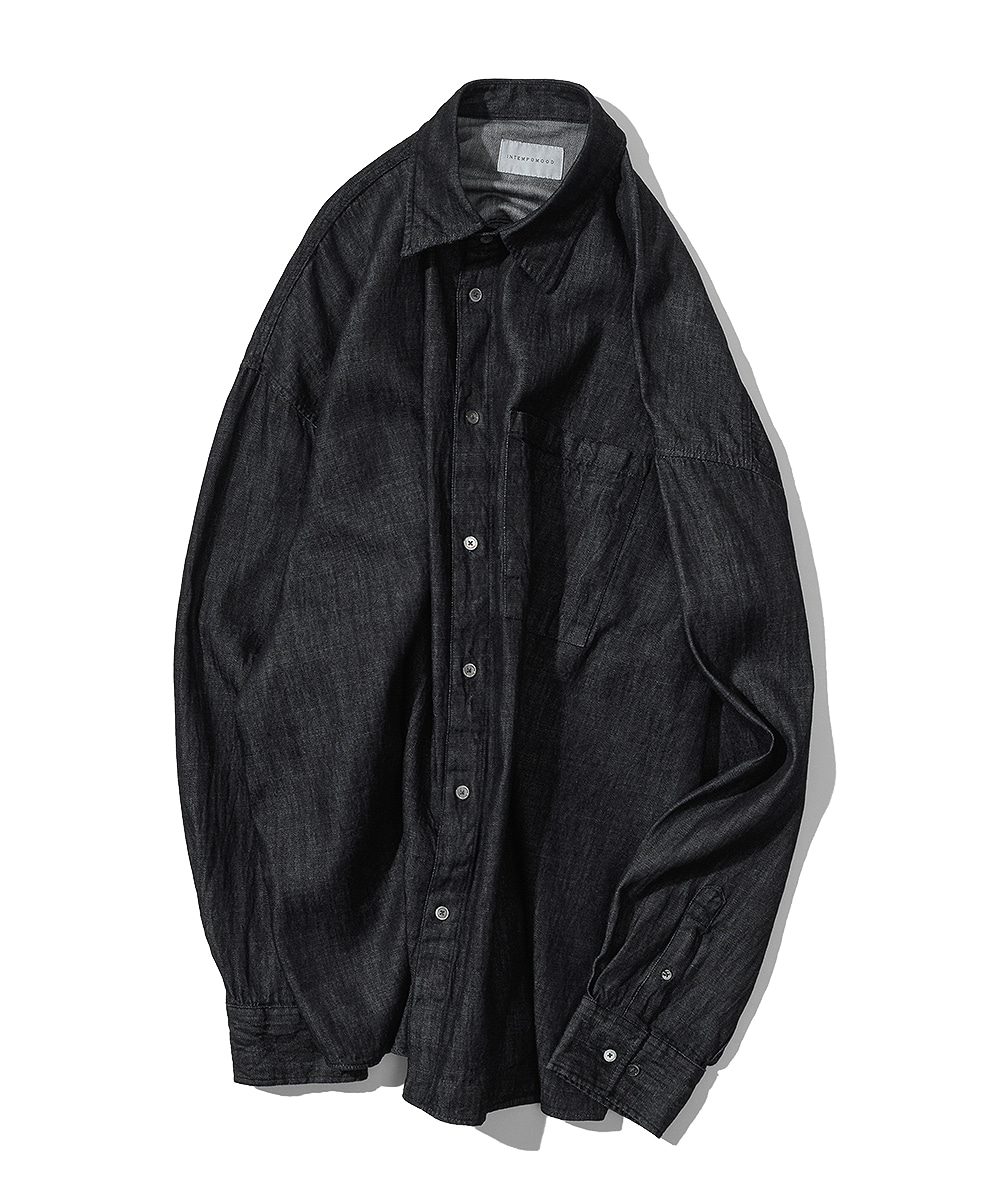 Wild Denim Oversize Shirt_Black
