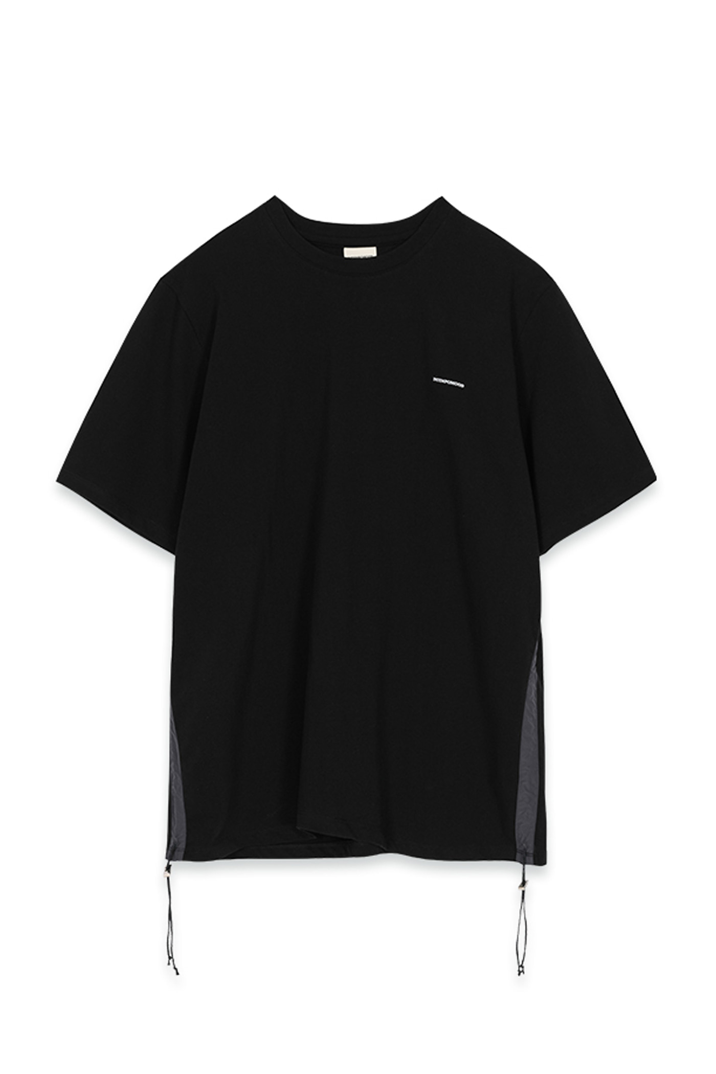 Sisal Twine Shirring Detail T-shirts_Black