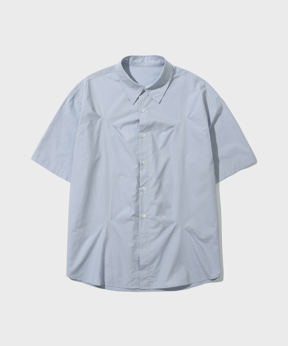 Fold Point Half Sleeve Shirt_Cloud Blue