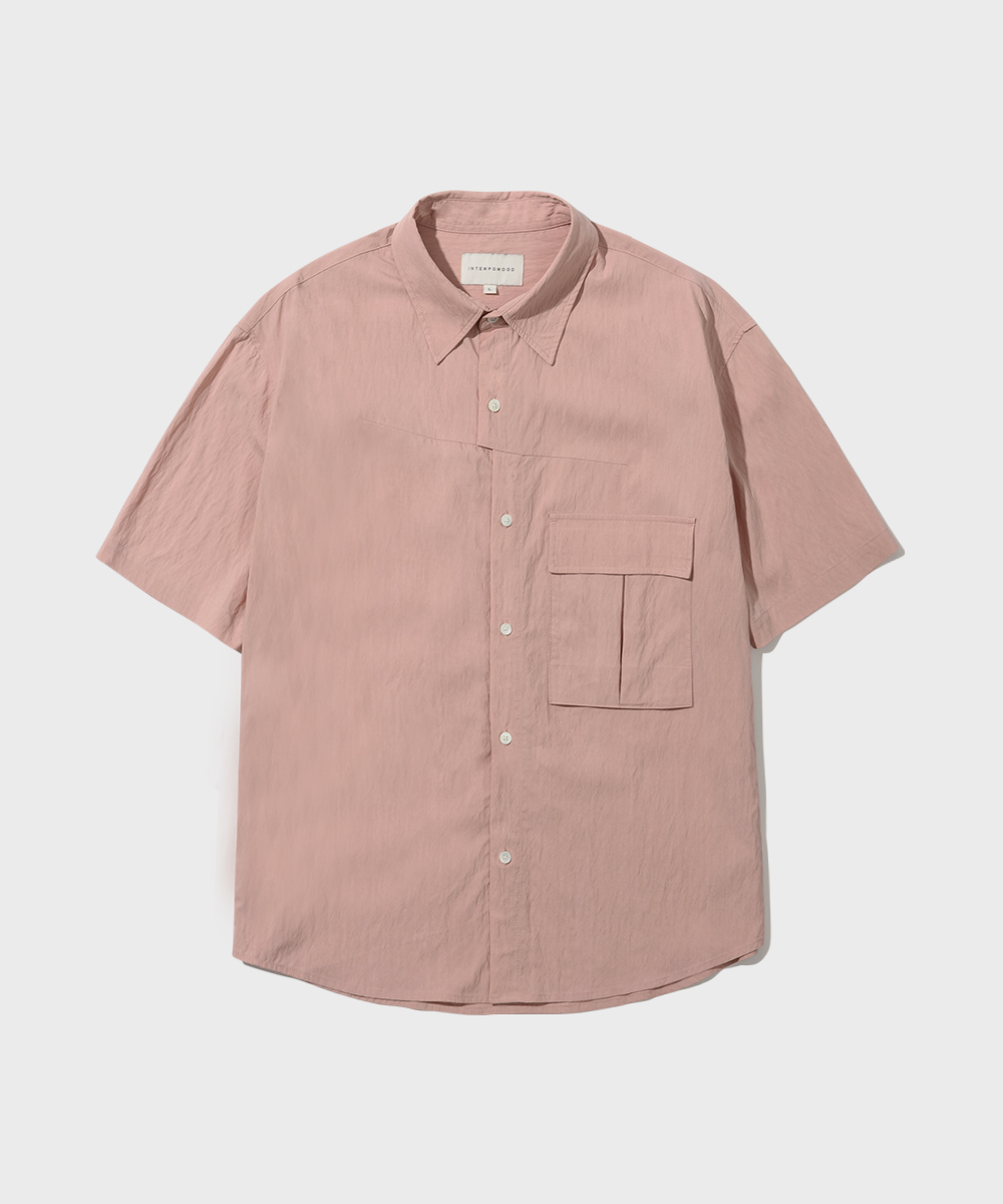 Kerf Line Half Shirt_Pink